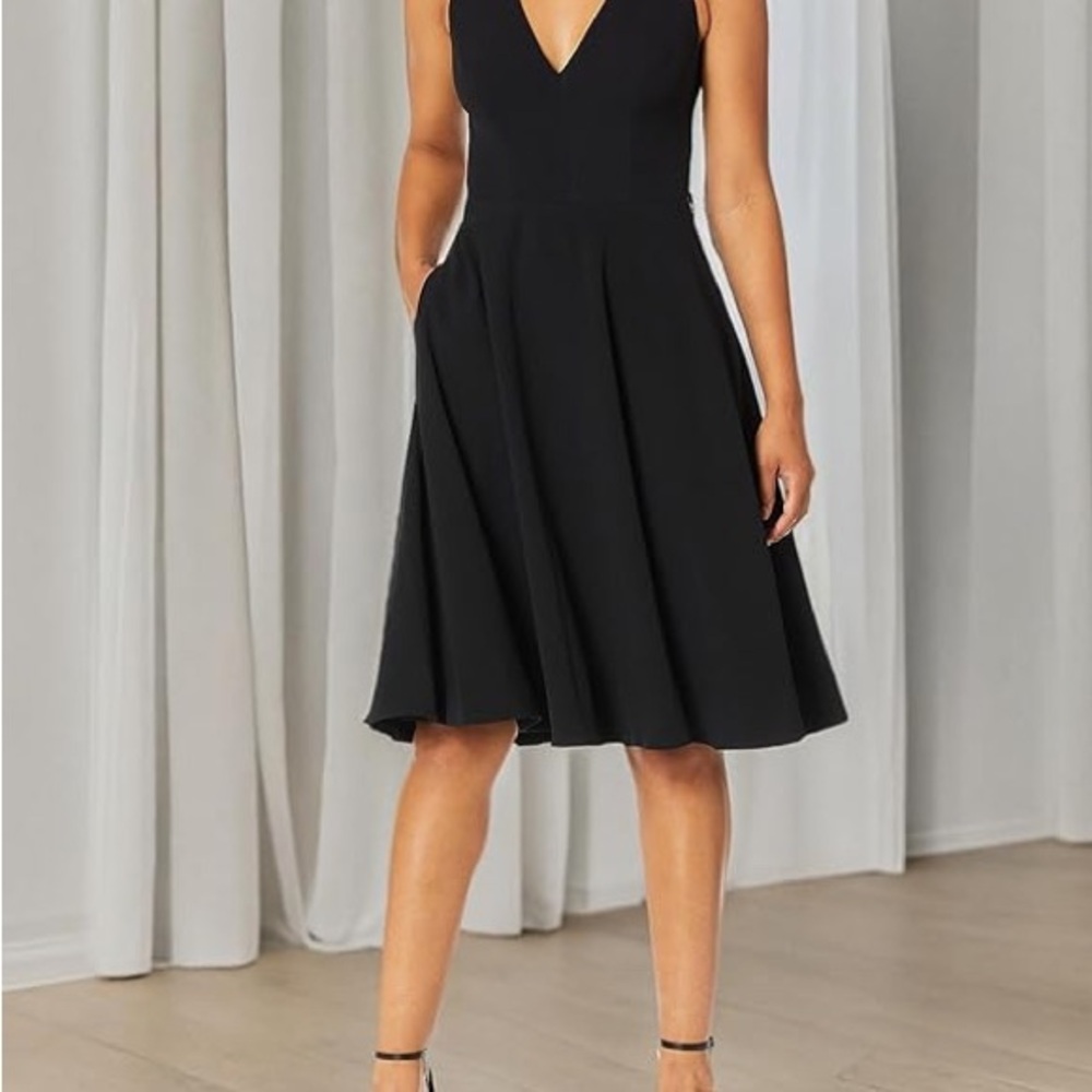 Dress the Population Women’s Catalina Solid Sleeveless Fit & Flare Midi Dress